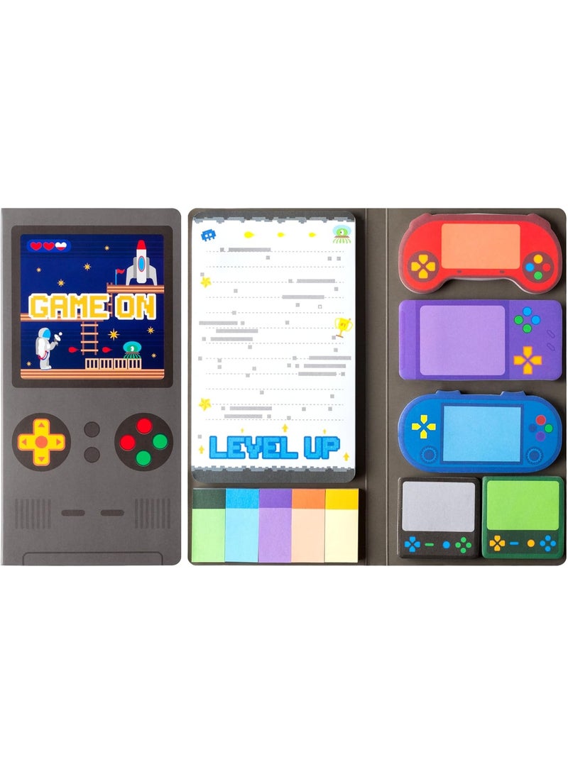 Bukela Video Game Sticky Notes Set, 550 Sheets Game On Self-Stick Notes Pads, Self-Adhesive Video Game Separation Tabs Writing Memo Pages Notes for Kids Teens Teacher School Office Supplies Home - Image 1